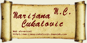 Marijana Čukalović vizit kartica